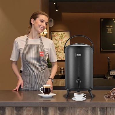 VEVOR Insulated Beverage Dispenser, 3.2 Gal/12L Stainless Steel Thermal Drink Server With Spigot & Temp Display, Black 1 VEVOR Insulated Beverage Dispenser, 3.2 Gal/12L Stainless Steel Thermal Drink Server With Spigot & Temp Display, Black