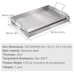 VEVOR Stove Top Griddle, 23.5"x16" Pre-Seasoned Stainless Steel Griddle, Rectangular Double Burner Griddle Pan, Non-Stick Family Pan Cookware 14 VEVOR Stove Top Griddle, 23.5"x16" Pre-Seasoned Stainless Steel Griddle, Rectangular Double Burner Griddle Pan, Non-Stick Family Pan Cookware -Aesthtic Interiors GUEST 1c4f3aeb 6031 487c 9b1e 4f26ae4c5371