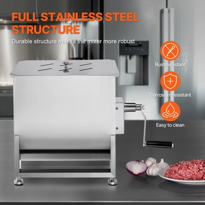 VEVOR Manual Meat Mixer, 80L Fixed Tank Meat Processing Equipment(Mixing Max 80LBS For Meat), Stainless Steel Meat Mixer, Silver 5 VEVOR Manual Meat Mixer, 80L Fixed Tank Meat Processing Equipment(Mixing Max 80LBS For Meat), Stainless Steel Meat Mixer, Silver - Image 5