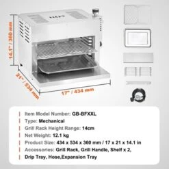 VEVOR Propane Steak Grill, Portable Infrared Broiler, 1500°F Stainless Steel Barbecue Infrared Grill With 6-Tier Adjustable Rack, Silver 14 VEVOR Propane Steak Grill, Portable Infrared Broiler, 1500°F Stainless Steel Barbecue Infrared Grill With 6-Tier Adjustable Rack, Silver -Aesthtic Interiors GUEST 1ca9b60f 6dd3 4d69 8a69 2daea1ae99d8