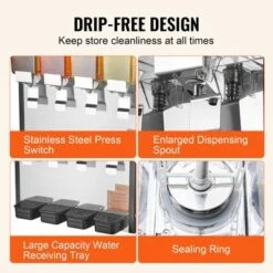 VEVOR Commercial Beverage Dispenser, 4 Tanks 10 L / 10.6 QT Per Tank Juice Dispenser, 430W Stainless Steel Ice Tea Drink Machine -Aesthtic Interiors GUEST 1d230592 116d 425c 9b27 0b5468113d35