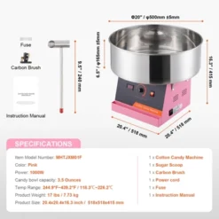 VEVOR Electric Cotton Candy Machine, 1000W Candy Floss Maker, Commercial Cotton Candy Machine With Stainless Steel Bowl, And Sugar Scoop -Aesthtic Interiors GUEST 1d448c49 29d1 40ae a2b0 ed16da95f9f8