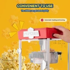 VEVOR Popcorn Maker, 480W Popcorn Popper Machine, 4 Oz Kettle Makes 1.5 Gallon Per Batch, Tabletop Popcorn Maker, Includes 3 Scoops, Red -Aesthtic Interiors GUEST 1d9a69ca bcc4 450b 8041 ea91a0abd6f6