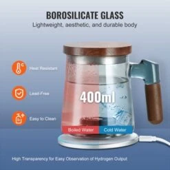 VEVOR Hydrogen Water Cup, 400 Ml / 14.1 Oz Hydrogen Generator, SPE Technology Portable Hydrogen Water Ionizer Machine With Wireless Charging Base -Aesthtic Interiors GUEST 1db1b010 725c 4c73 9f32 9dc31d80c83e