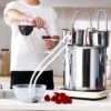 VEVOR Alcohol Still, 8 Gal / 30 L Stainless Steel Water Alcohol Distiller With Copper Coil For Fast Cooling, Dual Condenser Distiller Kit, Silver