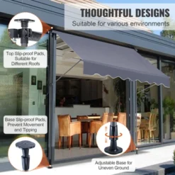 VEVOR Manual Retractable Awning, 118" Outdoor Retractable Patio Awning Sunshade Shelter, Adjustable Patio Door Window Awning Canopy -Aesthtic Interiors GUEST 1dc5d679 b6ec 4dba a9c9 8bc320b92c3d
