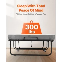 VEVOR Rollaway Bed, 38 In X 75 In Folding Bed With 4 In Mattress, Twin Size Foldable Bed With Sturdy Metal Frame & Memory Foam Mattress 9 VEVOR Rollaway Bed, 38 In X 75 In Folding Bed With 4 In Mattress, Twin Size Foldable Bed With Sturdy Metal Frame & Memory Foam Mattress -Aesthtic Interiors GUEST 1e09be23 4f28 4523 9b78 392792b970ab