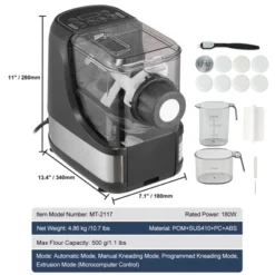 VEVOR Electric Pasta Maker, 150W Automatic Noodle Maker Machine With 8 Pasta Shapes, 4 Intelligent Modes, 500g Flour Capacity, Black 14 VEVOR Electric Pasta Maker, 150W Automatic Noodle Maker Machine With 8 Pasta Shapes, 4 Intelligent Modes, 500g Flour Capacity, Black -Aesthtic Interiors GUEST 1e291035 705e 4a1f a12e d9aba94312de