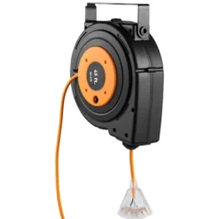 VEVOR Retractable Extension Reel, Heavy Duty 12AWG/3C SJTOW Power Cord 45 FT 12AWG, Black -Aesthtic Interiors GUEST 1e32a81c 8728 4f64 9192 0a2236e07ead