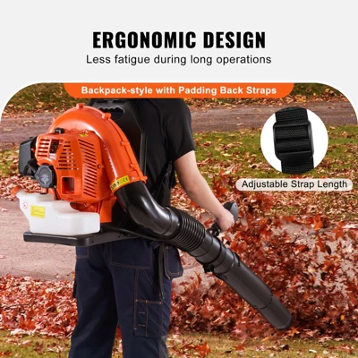 VEVOR Backpack Leaf Blower, 79CC 2-Cycle Gas Leaf Blower With 3L Fuel Tank, 930CFM Air Volume 184MPH Speed, Ideal For Lawn Care, Leaf Cleaning 5 VEVOR Backpack Leaf Blower, 79CC 2-Cycle Gas Leaf Blower With 3L Fuel Tank, 930CFM Air Volume 184MPH Speed, Ideal For Lawn Care, Leaf Cleaning - Image 5