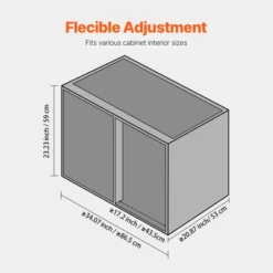 VEVOR Swing Left Blind Corner Cabinet, Pull Out Organizer For 36 Inch Width Blind Cabinet, 2 Tier Height Adjustable Swing Tray, Silver -Aesthtic Interiors GUEST 1ea0deaf 1bc0 45e3 9768 e631943fdb8f