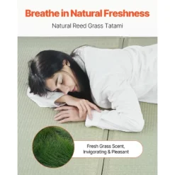 VEVOR Japanese Tatami Mat, Queen Size Foldable Japanese Tatami Mattress( Natural Rush Grass), Japanese Floor Mattress With Non-Slip Backing, Green -Aesthtic Interiors GUEST 1f68e268 8ba5 47de 8f6c 65c1e0bf3fdf 2