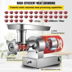 VEVOR Electric Meat Grinder, 661 Lbs/Hour1100 W Meat Grinder Machine, 1.5 HP Electric Meat Mincer With 2 Grinding Plates, Red 12 VEVOR Electric Meat Grinder, 661 Lbs/Hour1100 W Meat Grinder Machine, 1.5 HP Electric Meat Mincer With 2 Grinding Plates, Red -Aesthtic Interiors GUEST 1f84ddc0 ecd3 4cd2 8583 94362238b6f8