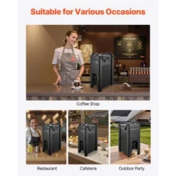 VEVOR Insulated Beverage Dispenser, 5 Gal/19L Hot And Cold Beverage Server With Spigot & Handle, Food-Grade Thermal Drink Dispenser, 2 Pack, Black -Aesthtic Interiors GUEST 1fa30353 117c 4ee2 af94 1de5d588ad94