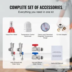 VEVOR 7-Branch Radiant Heat Manifold, 1/2" PEX Tubing Manifold, Stainless Steel PEX Manifold For Hydronic Radiant Floor Heating, Silver -Aesthtic Interiors GUEST 2009465d 0b5b 441b b58e ee083f1708d0