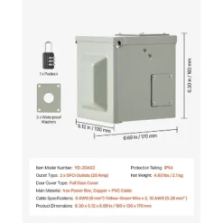 VEVOR Outdoor Electrical Outlet Box, Dual 20 AMP GFCI Receptacles, Electrical Outlet Panel Box With GFCI Protection, Gray -Aesthtic Interiors GUEST 203e19fa 4323 4e1f ac76 f7f591f2eef0