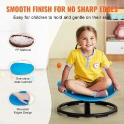 VEVOR Kids Swivel Chair, 220 LBS Capacity, Sensory Spinning Chair, Autistic Kids Sensory Toy Chair With Non-Slip Metal Base, Blue -Aesthtic Interiors GUEST 20c177a4 4b5b 40f8 880e 0c03eb1d4d71