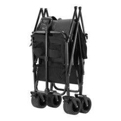 VEVOR Double Decker Wagon Collapsible, 400L Heavy Duty Folding Wagon Cart, Extended Long Garden Cart With All-Terrain Wheels, Black -Aesthtic Interiors GUEST 20c5d89b c2cd 42b8 9ec8 f9e77cf0725b