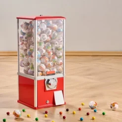 VEVOR Gumball Machine For Kids, 25" Height Home Vending Machine, PS Bouncy Balls Dispenser, Hold 230 Capsule Toys, Rectangle Bubble Gum Machine