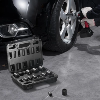 VEVOR 3/8" Drive Impact Socket Set, 12 Piece Shallow Socket Set SAE 5/16"-1", 6 Point Cr-Mo Alloy Steel For Auto Repair,BLACK 1 VEVOR 3/8" Drive Impact Socket Set, 12 Piece Shallow Socket Set SAE 5/16"-1", 6 Point Cr-Mo Alloy Steel For Auto Repair,BLACK