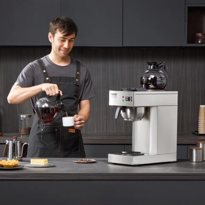 VEVOR 12 Cups Commercial Drip Coffee Maker, Coffee Maker Machine With 2 Glass Carafes And 2 Warmer Plates, Stainless Steel Pour Over Coffee Brewer 1 VEVOR 12 Cups Commercial Drip Coffee Maker, Coffee Maker Machine With 2 Glass Carafes And 2 Warmer Plates, Stainless Steel Pour Over Coffee Brewer