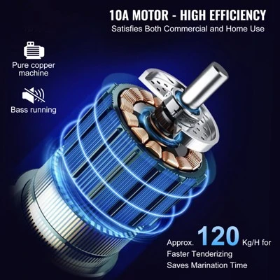 VEVOR Commercial Meat Tenderizer, Heavy Duty Stainless Steel Kitchen Tool With Handle, Meat Tong, And Cleaning Brush, 450W Electric Meat Tenderizer 2 VEVOR Commercial Meat Tenderizer, Heavy Duty Stainless Steel Kitchen Tool With Handle, Meat Tong, And Cleaning Brush, 450W Electric Meat Tenderizer - Image 2