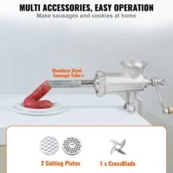 VEVOR Manual Meat Grinder, Heavy Duty Cast Iron Hand Meat Grinder With Steel Table Clamp, Meat Mincer Sausage Maker With 1 Cutting Blade -Aesthtic Interiors GUEST 21b52bc6 2b8a 42fa 85e7 0a8d9b3a3376