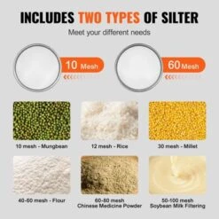 VEVOR Automatic Electric Vibrating Sieve, Stainless Steel Sifter Shaker Machine With 10+60 Mesh, 45W Automatic Powder Sifter Machine Countertop -Aesthtic Interiors GUEST 21cbfdd1 6d07 420f 8368 836682ee0975