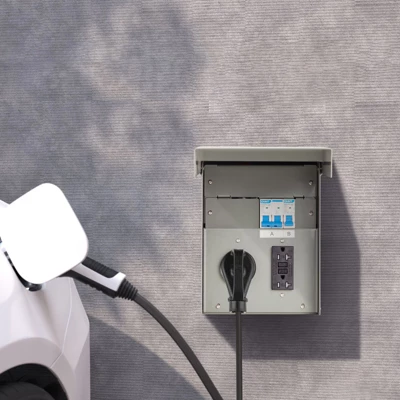 VEVOR Temporary Power Outlet Panel, 20 50 Amp, RV EV Electrical Outlet Panel With NEMA 50 Amp GFCI 20 Amp Receptacle Installed, Gray 1 VEVOR Temporary Power Outlet Panel, 20 50 Amp, RV EV Electrical Outlet Panel With NEMA 50 Amp GFCI 20 Amp Receptacle Installed, Gray