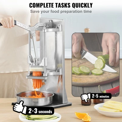 VEVOR Commercial French Fry Cutter With 4 Replacement Blades, 1/4″ And 3/8″ Blade Easy Dicer Chopper, 6-wedge Slicer And 6-wedge Apple Corer 4 VEVOR Commercial French Fry Cutter With 4 Replacement Blades, 1/4″ And 3/8″ Blade Easy Dicer Chopper, 6-wedge Slicer And 6-wedge Apple Corer - Image 4