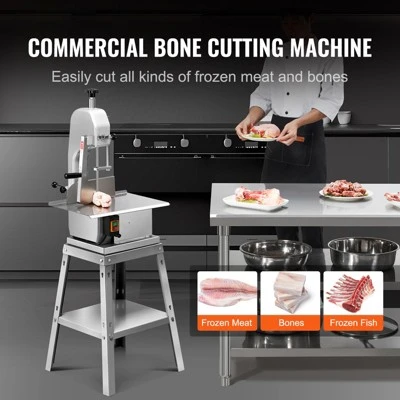 VEVOR Electric Meat Saw, 850W Stainless Vertical Cutter, 19.1"x15" Workbench, 7.09" Cutting Thickness, Includes 5 Blades 2 VEVOR Electric Meat Saw, 850W Stainless Vertical Cutter, 19.1"x15" Workbench, 7.09" Cutting Thickness, Includes 5 Blades - Image 2