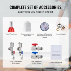 VEVOR 5-Branch Radiant Heat Manifold, 1/2" PEX Tubing Manifold, Stainless Steel PEX Manifold For Hydronic Radiant Floor Heating, Silver -Aesthtic Interiors GUEST 2282503e 55bf 41d3 bcd2 3246de9b2166