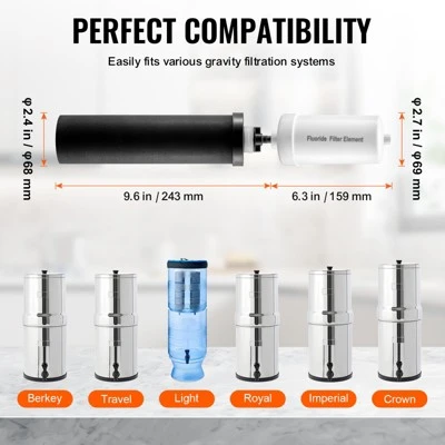 VEVOR Water Filters Replacement, Purification Elements, Replacement Filters, Gravity Water Filter System, Compatible With Most Brands, Black&White 6 VEVOR Water Filters Replacement, Purification Elements, Replacement Filters, Gravity Water Filter System, Compatible With Most Brands, Black&White - Image 6