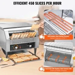 VEVOR Commercial Conveyor Toaster, 450 Slices/Hour Conveyor Belt Toaster, Heavy Duty Stainless Steel Commercial Toaster Oven -Aesthtic Interiors GUEST 23691012 5010 4c00 8882 c26611498e90
