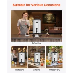 VEVOR Insulated Beverage Dispenser, 3.2 Gal/12L Stainless Steel Thermal Drink Server With Spigot & Temp Display, For Hot And Cold Drinks, Silver -Aesthtic Interiors GUEST 238456fb e907 4102 91cb 23532215b29b