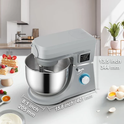 VEVOR 5 IN 1 Stand Mixer, 660W Tilt-Head Multifunctional Electric Mixer With 6 Speeds LCD Screen Timing, 7.4 Qt Stainless Bowl, Dough Hook 7 VEVOR 5 IN 1 Stand Mixer, 660W Tilt-Head Multifunctional Electric Mixer With 6 Speeds LCD Screen Timing, 7.4 Qt Stainless Bowl, Dough Hook - Image 7