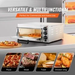 VEVOR Commercial Pizza Oven Countertop, 16" Single Deck Layer, Stainless Steel Electric Pizza Oven With Stone And Handle, Multipurpose Pizza Maker -Aesthtic Interiors GUEST 240eeca3 9903 4aa2 8b4f b3062f5829e5