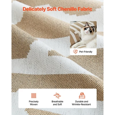 VEVOR Couch Cover, 117.72 X 71.26 Inch Boho Sofa Covers, Anti-Slip Chenille Cushion Protector For Sectional Sofa, Scratch-Resistant, Khaki 3 VEVOR Couch Cover, 117.72 X 71.26 Inch Boho Sofa Covers, Anti-Slip Chenille Cushion Protector For Sectional Sofa, Scratch-Resistant, Khaki - Image 3