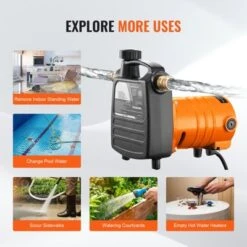 VEVOR Cast Iron Water Transfer Pump, 115V AC 1600 GPH 1/2HP, Portable Electric Utility Pump With Carbon Brush, Black+Orange -Aesthtic Interiors GUEST 2418e58d 00c0 407d ba32 23b60104b62c