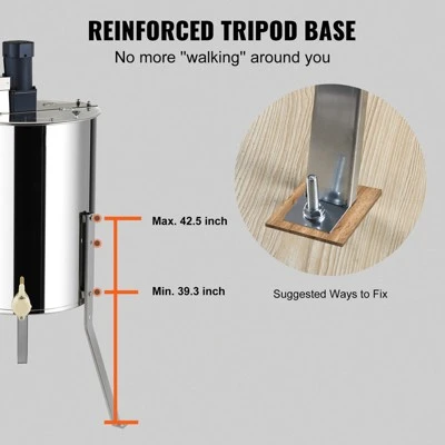 VEVOR Electric Honey Extractor, 4/8 Frames Honey Spinner Extractor, Stainless Steel Beekeeping Extraction, Apiary Centrifuge Equipment 5 VEVOR Electric Honey Extractor, 4/8 Frames Honey Spinner Extractor, Stainless Steel Beekeeping Extraction, Apiary Centrifuge Equipment - Image 5