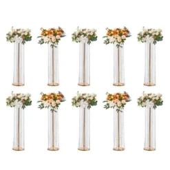 VEVOR 10PCS 35.43inchTall Crystal Wedding Flowers Stand,Luxurious Centerpieces Flower Vases Crystal Gold Vase Metal,Perfect For T-stage Wedding Party -Aesthtic Interiors GUEST 24818f71 2a0e 4c8a 87cf 8653c809c02e
