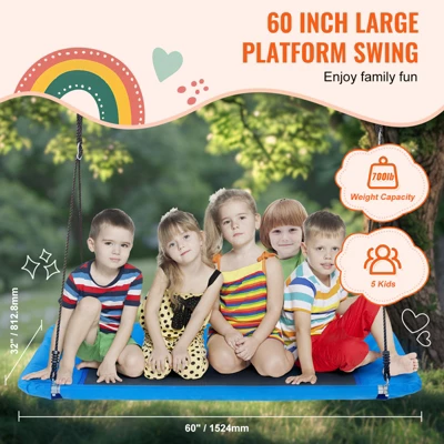 VEVOR Platform Swing, 60 Inch Platform Tree Swing For Kids And Adults, 700lbs Weight Capacity Outdoor Swing, 900D Oxford Fabric Swing Seat 2 VEVOR Platform Swing, 60 Inch Platform Tree Swing For Kids And Adults, 700lbs Weight Capacity Outdoor Swing, 900D Oxford Fabric Swing Seat - Image 2