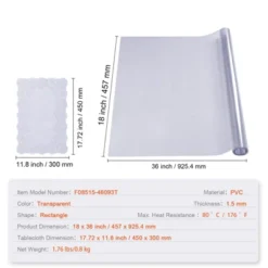VEVOR Clear Table Cover Protector, 18" X 36" Rectangle Table Cover, 1.5 Mm Thick PVC Plastic Tablecloth, Waterproof Desktop Protector, Transparent 13 VEVOR Clear Table Cover Protector, 18" X 36" Rectangle Table Cover, 1.5 Mm Thick PVC Plastic Tablecloth, Waterproof Desktop Protector, Transparent -Aesthtic Interiors GUEST 248fffa8 7d42 472c b3e7 6c50bc1c0edc