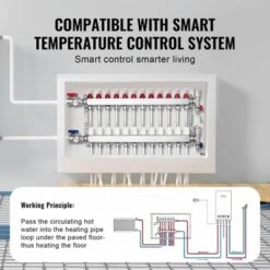 VEVOR 12-Branch Radiant Heat Manifold, 1/2" PEX Tubing Manifold, Stainless Steel PEX Manifold For Hydronic Radiant Floor Heating, Silver 12 VEVOR 12-Branch Radiant Heat Manifold, 1/2" PEX Tubing Manifold, Stainless Steel PEX Manifold For Hydronic Radiant Floor Heating, Silver -Aesthtic Interiors GUEST 24f5d9da 91d8 4e49 acdf 7c6525a43580