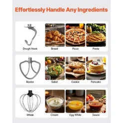 VEVOR Stand Mixer, 8.3QT Dough Mixer, 660W 6+P Speeds Tilt-head Food Mixer With Stainless Steel Bowl, Dough Hook, Wire Whip, Flat Beater, Black 12 VEVOR Stand Mixer, 8.3QT Dough Mixer, 660W 6+P Speeds Tilt-head Food Mixer With Stainless Steel Bowl, Dough Hook, Wire Whip, Flat Beater, Black -Aesthtic Interiors GUEST 25265d55 293a 4094 91c2 bba5e14679bf