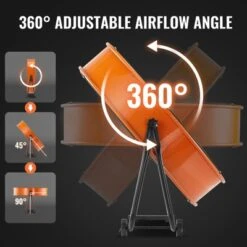 VEVOR Drum Fan, 30 Inch High Velocity Industrial Shop Fan, Heavy Duty Commercial Use 3-Speed 13000CFM, 360°Adjustable Tilting, Orange -Aesthtic Interiors GUEST 254bd22a eaf8 4139 a934 87229ed9820c