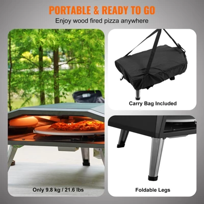 VEVOR Outdoor Pizza Oven, 13" Gas Fired Pizza Maker, Portable Outside Pizza Grill With Thickened Cordierite Pizza Stone, Waterproof Cover 5 VEVOR Outdoor Pizza Oven, 13" Gas Fired Pizza Maker, Portable Outside Pizza Grill With Thickened Cordierite Pizza Stone, Waterproof Cover - Image 5