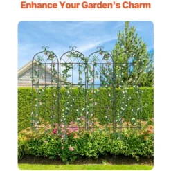 VEVOR Garden Trellis For Climbing Plants, 87 X 20 In, 4 Packs Rustproof Metal Garden Flower Trellis, Outdoor Climbing Rose Trellis Cucumbers Support -Aesthtic Interiors GUEST 258b5880 f955 4200 8ea1 f844dba44e95