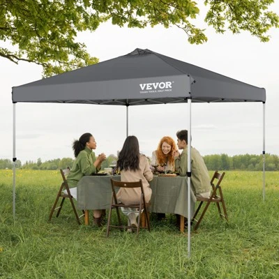 VEVOR Pop Up Canopy Tent, 10 X 10 Ft, 250 D PU Silver Coated Tarp, With Portable Roller Bag And 4 Sandbags, Waterproof And Sun Shelter Gazebo 1 VEVOR Pop Up Canopy Tent, 10 X 10 Ft, 250 D PU Silver Coated Tarp, With Portable Roller Bag And 4 Sandbags, Waterproof And Sun Shelter Gazebo