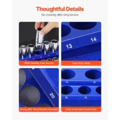VEVOR Magnetic Socket Organizer Set, 3PCS Magnetic Socket Holder, 1/4'', 3/8'' & 1/2'' Metric Socket Trays With Clear Labels -Aesthtic Interiors GUEST 25dd109e 2ce0 44b3 a2b7 99075c62f527